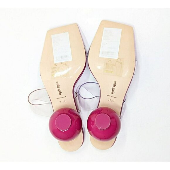 Cult Gaia Women's Nhu Round Heel Square Toe Sandals Bloom Size 37.5 (MSRP $458) - Picture 9 of 12